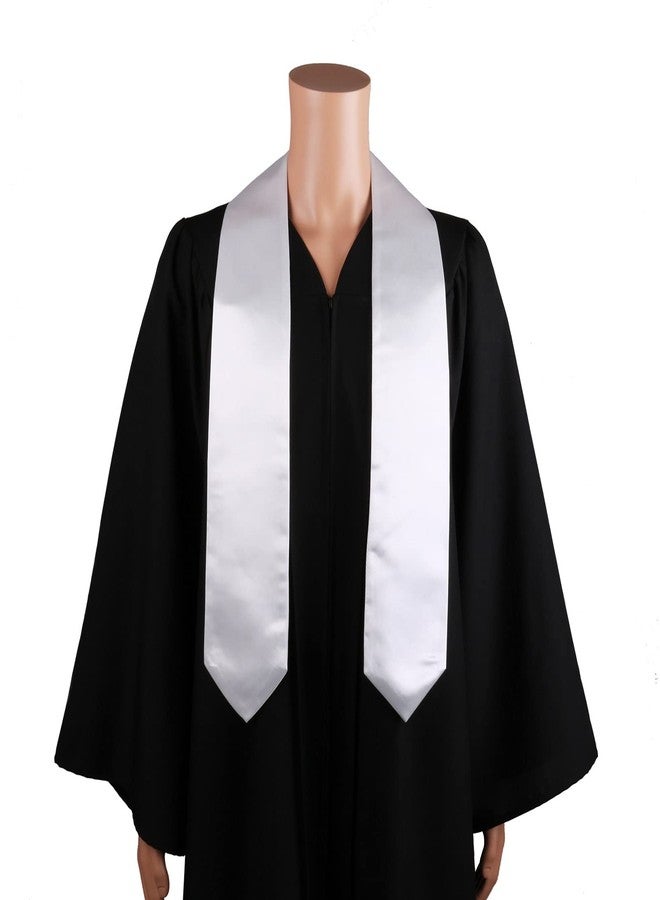 SAMDEEMI Unisex Adult Plain Graduation Stole Sash 60" long, white - Image 2